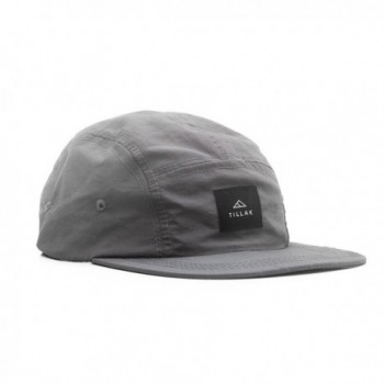 Tillak Wallowa Camp Hat- Lightweight Nylon 5 Panel Cap With Snap Closure - Basalt Grey - CQ18579EQMH