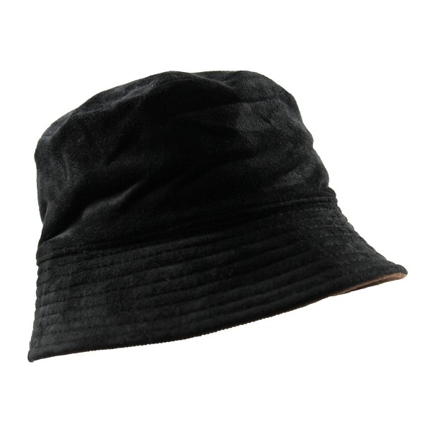 Ladies Suede/Corduroy Reversible Bucket - Black/brown - CO125A3HGAX