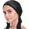 Ababalaya Women Elastic Drill Muslim Headwrap Chemo Cap Cap Turban Hat In 9 Colors - Black - C117X0QGGY4