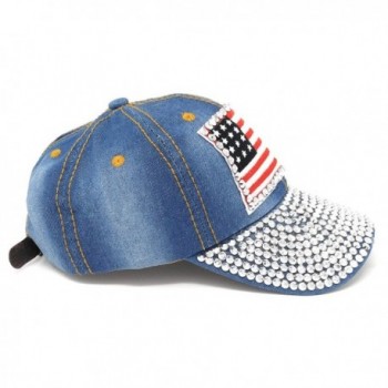 USA Studded Baseball Adjustable American in Women's Baseball Caps