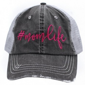 BHW Mom Life Momlife Momlife Glittering Trucker Style Baseball Cap Hat - Hotpink/Emb - C112O0CRUIL