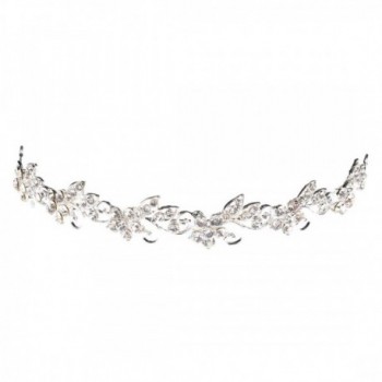 Topwedding Rhinestone Floret Featured Bridal Floral Wedding Tiaras Headband Headpiece - C011G46ZHRR