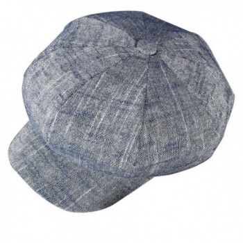 ZLS Women's Gatsby Newsboy Hat Cotton Linen Blend Painter Caps - Blue - CM12O3WYJY3