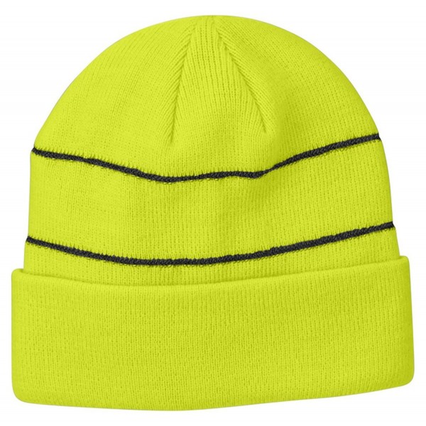 Big Accessories BA535 Men's Reflective Beanie - Neon Green - CR12BL01SJV