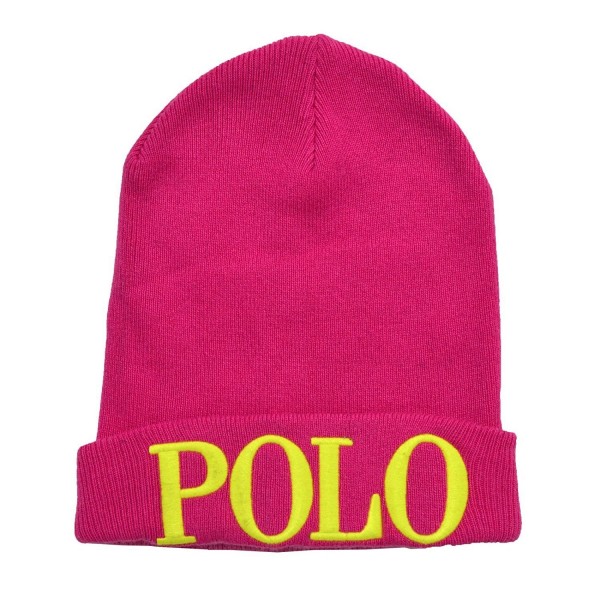 RALPH LAUREN Polo Women's Polo Embroidered Beanie Hat - Mink Pink - C712O43YL96