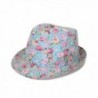 Cotton Floral Sequin Sparkle Fedora Hat - Different Colors Available - Blue - CO11G28LANB