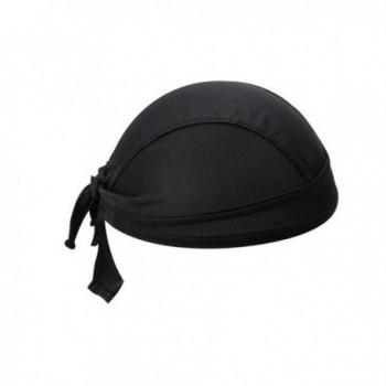 Ogrmar Outdoor Cycling Running Double Dry Dew doo Rag headwrap skull cap hat (black) - C3183G3NALH