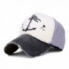Superhappy Vintage Style the Pirate Ships Anchor Printing Multicolor Adjustable Baseball Cap - Black & Grey - CK121DJPCQF