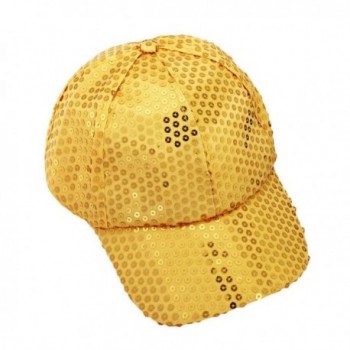 Hatop Sequin Adjustable Super Cool Sport Outdoor Cloth Baseball Cap (Yellow) - CL12DAFPNKJ