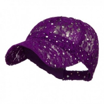 Lace Sequin Glitter Cap - Purple W41S52F - CY110A3TW39