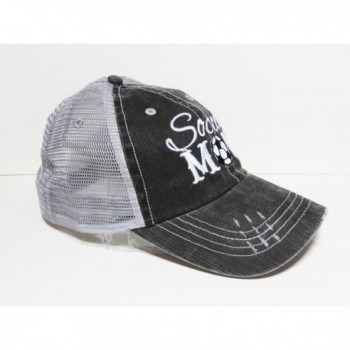 Embroidered Sports Distressed Trucker Soccer