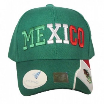 Altis Premium Mexico Curve Bill Hat - Adjustable Baseball Cap (Green +Seal) - Green - CU12HH94QN5
