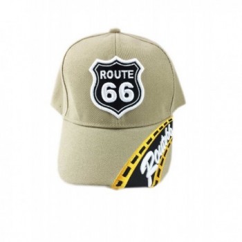 Aesthetinc California Route 66 The Mother Road Embroidery Cap Hat - Route 66 Kha - CV17XWKGK59