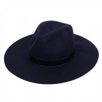 Wool Fedora Hat Felt Panama Women's Crushable Fashion Style With Wide Brim Chic Band - CS1864DQ4UC