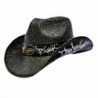 Black Cowboy Hat With Longhorn Western Hatband - C4115SSFKUV