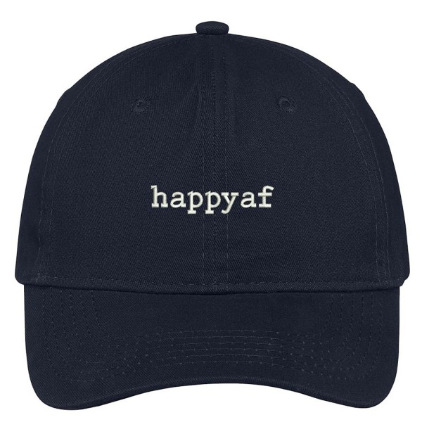 Trendy Apparel Shop Happyaf Embroidered 100% Cotton Adjustable Cap - Navy - CH12IZK0XFZ