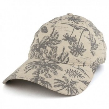 Armycrew Tropical Floral Printed Polo Style Adjustable Unstructured Baseball Cap - Stone - CU1857R9X3A