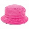 DRY77 Plain Solid Color Safari Sun Bucket Fishermen Fisherman Washed Cotton Hat - Pink - Washed Hot Pink - CR17YK8ZQ4Q