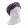 Women's Winter Fuzzy Knitted Headwrap & Ear Warmer - Jumbo Cable - Purple - CO189HZIHMM