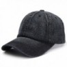 HH HOFNEN Unisex Cotton Denim Baseball Cap Adjustbale Plain Sports Dad Hats - Black - CM185RO2U5C