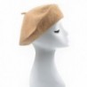Melesh - Womens Classic Solid Color Knitted Wool French Beret - Camel - CS187N4NYH8