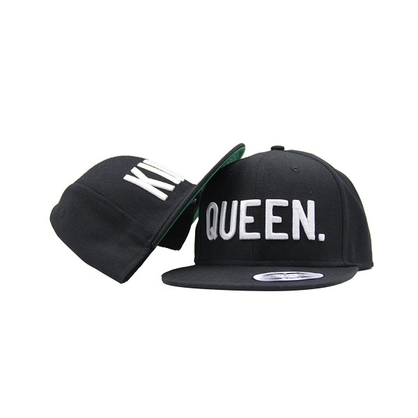 KING and QUEEN Snapback Pair Fashion Embroidered Snapback Caps Hip-Hop Hats One Size - C012HLKWYPH