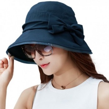 SIGGI SPF50+ Foldable Womens Bucket boonie Sun Hat w/Chin Cord For Summer - 89060_navy - CY182SHR6X8