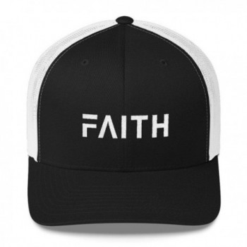 FACT goods Faith Christian Trucker Hat With White Stitching by - Black and White - C1180D7ZSU3