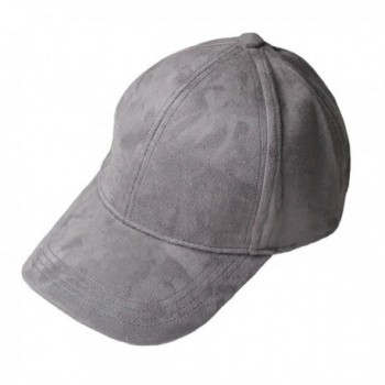 VANCOL Soft Faux Leather Suede Hat Baseball Cap - Dark Grey - CU12NG6J2Q3
