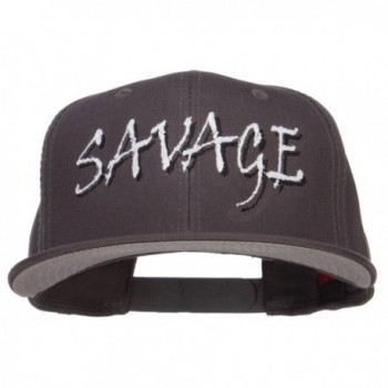 Savage Embroidered Cotton Snapback - Charcoal - CE12N1EGP9H