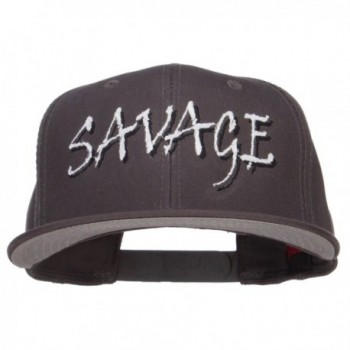 Savage Embroidered Cotton Snapback - Charcoal - CE12N1EGP9H