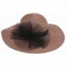 SS/Sophia Womens Wool Floppy Sun Hat w/Veiled Bow - Taupe - CB128NP8827