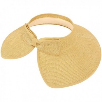 TAUT Womens Straw Visor Beige in Women's Sun Hats