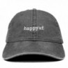 Trendy Apparel Shop Happyaf Embroidered Pigment Dyed Washed Cotton Cap - Black - CK12KIK6JXZ