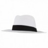 Gemvie Men's Paper Woven Straw Panama Trilby Fedora Beach Sun Hat Large/22.8" - White - CH182ZQ796A