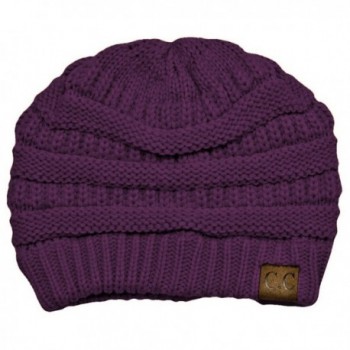 Purple Thick Slouchy Oversized Beanie in Women's Skullies & Beanies