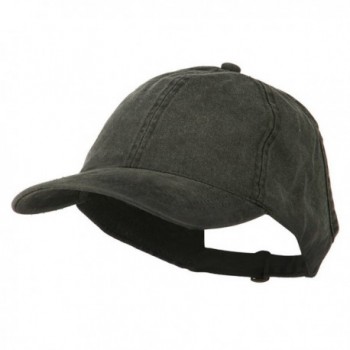 Ladies Washed Cotton Ponytail Cap - Black - C311M6K9C3P