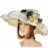 VBIGER Kentucky Derby Hats Church Hat Organza Tea Party Wedding Hat - Creamy-white - C312GUJ0OIT