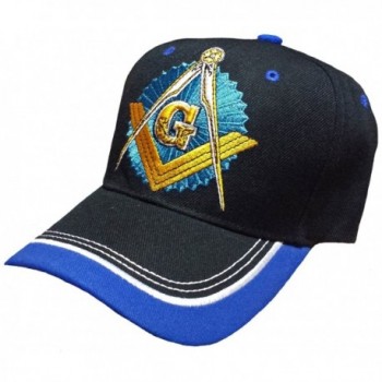 Master Masonic Lodge Cap Black with Royal Blue and White Hat Mason Masonic Lodge Baseball Cap - CI11E52WJB9