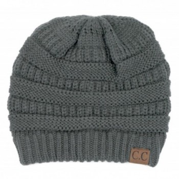 Hatsandscarf CC Exclusives Unisex Soft Stretch Fuzzy Lined Beanie Hat (HAT-25) - Lt. Mel Grey - C2189O7ZWHI