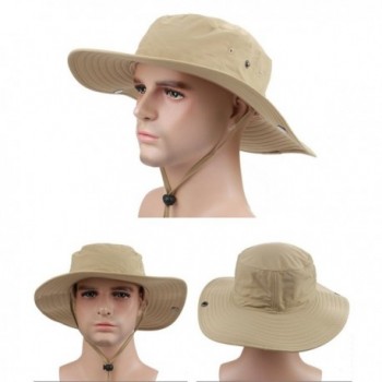 Surblue Wide Brim Cowboy Hat Collapsible Hats Fishing/Golf Hat Sun Block UPF50+ - A Khaki - C912L20TEL9