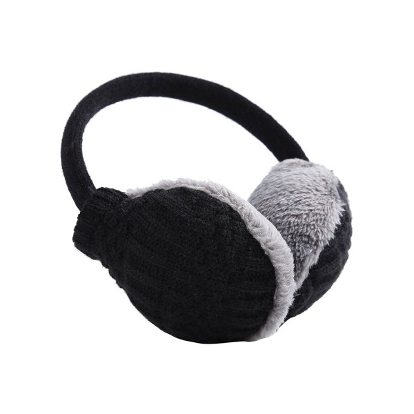 JOYEBUY Adjustable Unisex Knit EarMuffs Faux Furry Earwarmer Winter Outdoor EarMuffs - Black - C0185UENH87