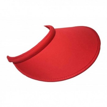 Aesthetinc Big Sun Visor Hat Solid Color Cotton Push On Clip On - Red - C111AX55GGV