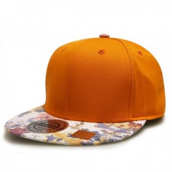 City Hunter Cf2080 Water Flower Painting Snapback Caps - 3 Colors - Orange - CP11VAPAVUN