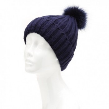 MIRMARU Winter Ribbed Knitted Beanie in Women's Skullies & Beanies