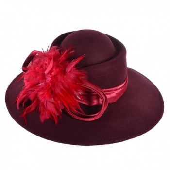 Church Winter Wedding Fedoras Feather Claret