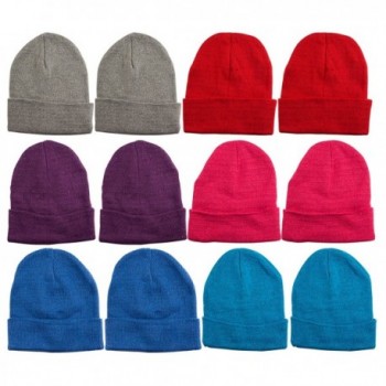 excell 12 Units Mens Womens Warm Winter Hats In Assorted Colors- Mens Womens Unisex - Assorted Solids (A) - CL11NSEHWGR