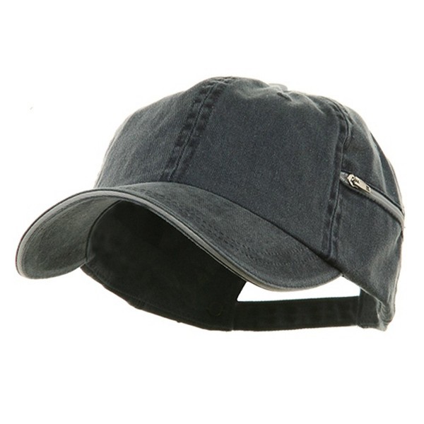 Low Profile Washed Side Zipper Pocket Cap - Navy White - CU113HASN2X