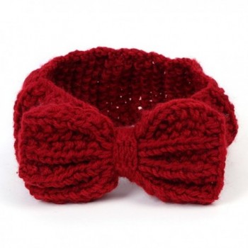 Sporealth Winter Bow Knitted Headband Cable Headband - Wine - CS12OBK1IFC