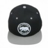 California Republic Bear Logo Flat Brim Adjustable Snapback Hat Cap - Black/Grey - CJ12D7JBG73